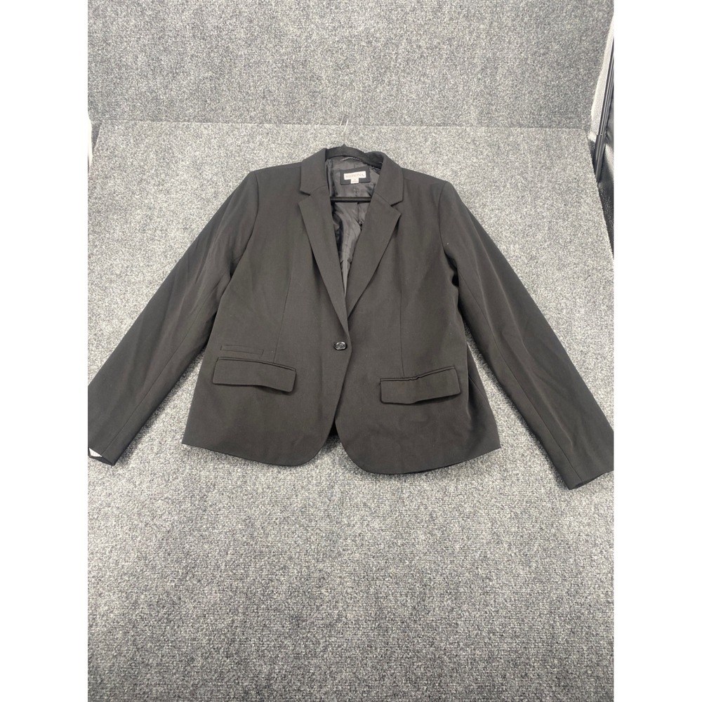 Merona Single Button Blazer Jacket Womens 18 Black Lined Career Professional